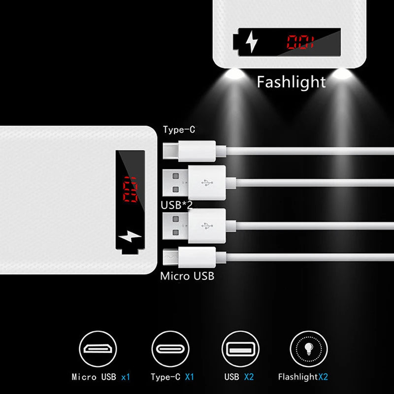Carregador Portatil CONGDI - Duas Portas USB e Display LCD